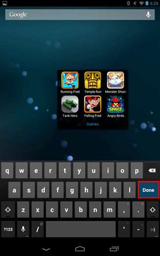 Nexus 7 Desktop, New Folder Named